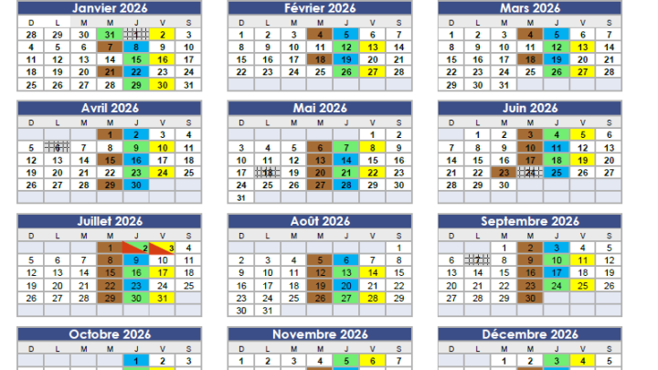 Calendrier des collectes 2026