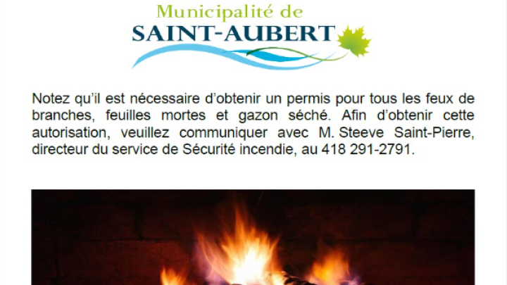 Permis de brûlage en vigueur