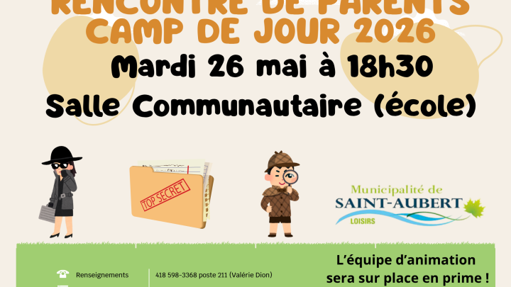 Rencontre de parents - camp de jour