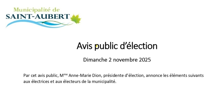 Avis public d'élection