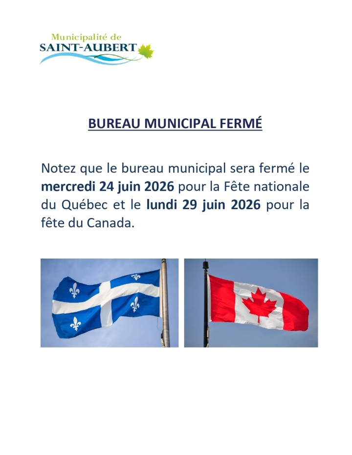 Bureau municipal fermé