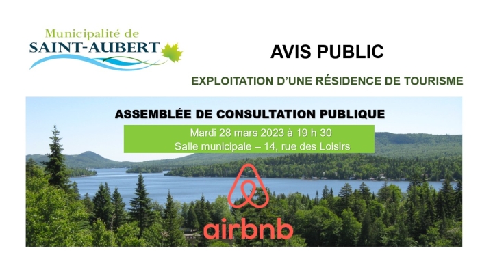 AVIS PUBLIC - Exploitation d'une résidence de tourisme