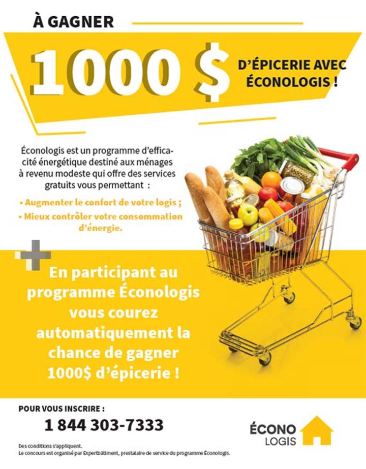 1 000 $ d'épicerie avec Éconologis!