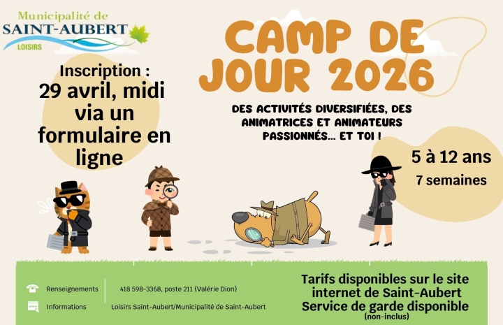 Inscription camp de jour 2026