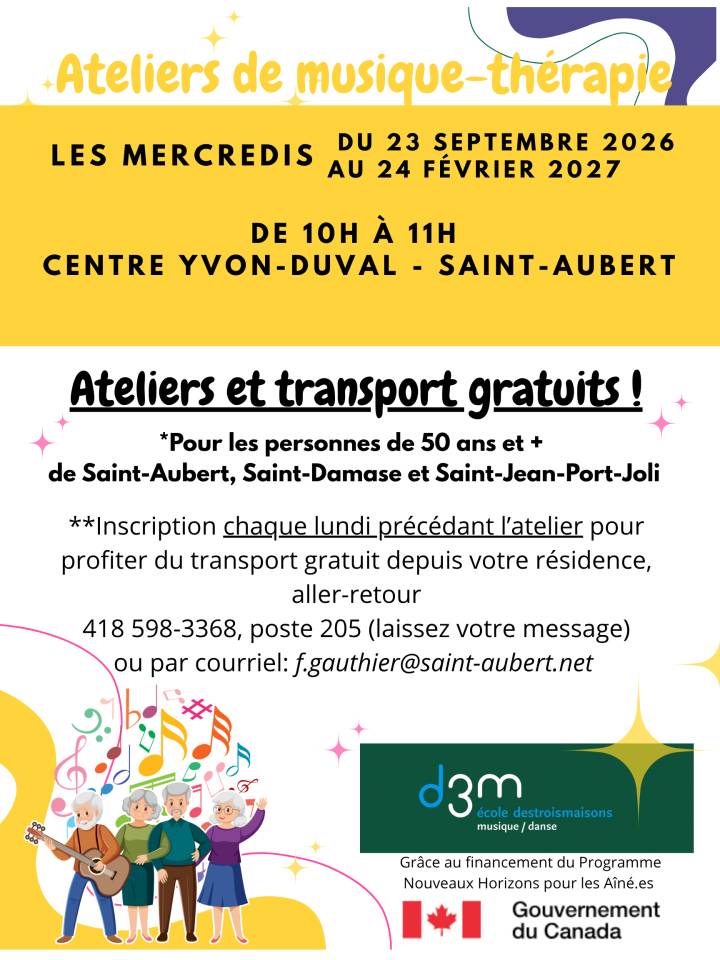 Ateliers de musique-thérapie pour aîné.es