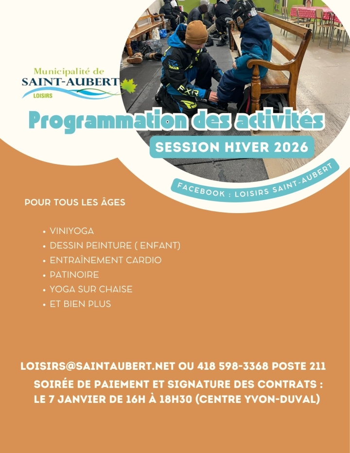 Loisirs municipaux - hiver 2026