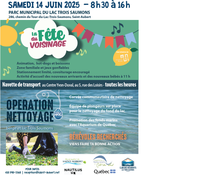 Fête du Voisinage et Nettoyage du lac et des berges