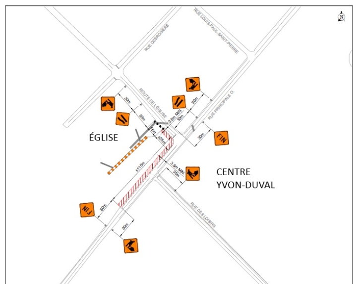 Contraintes à la circulation - Construction d'un trottoir